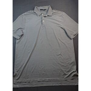 Ralph Lauren RLX XXL Shirt Black White Stripe Golf Athletic Stretch‎